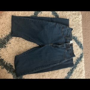 High waisted skinny dark blue jean